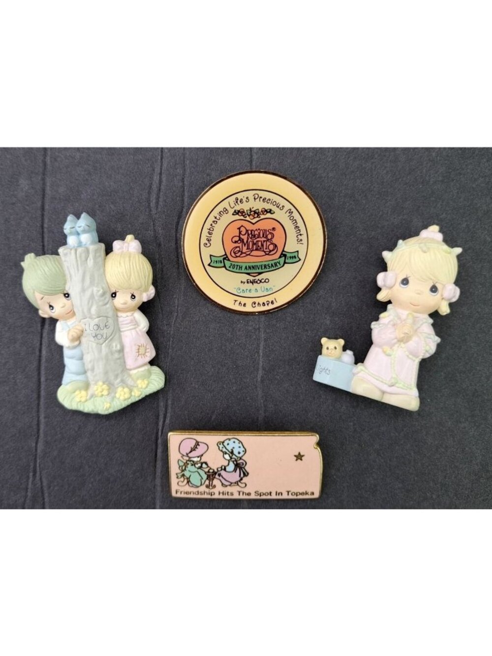 Precious Moments Collectible Pin Lot of 4 Figurine Anniversary Designs Kansas